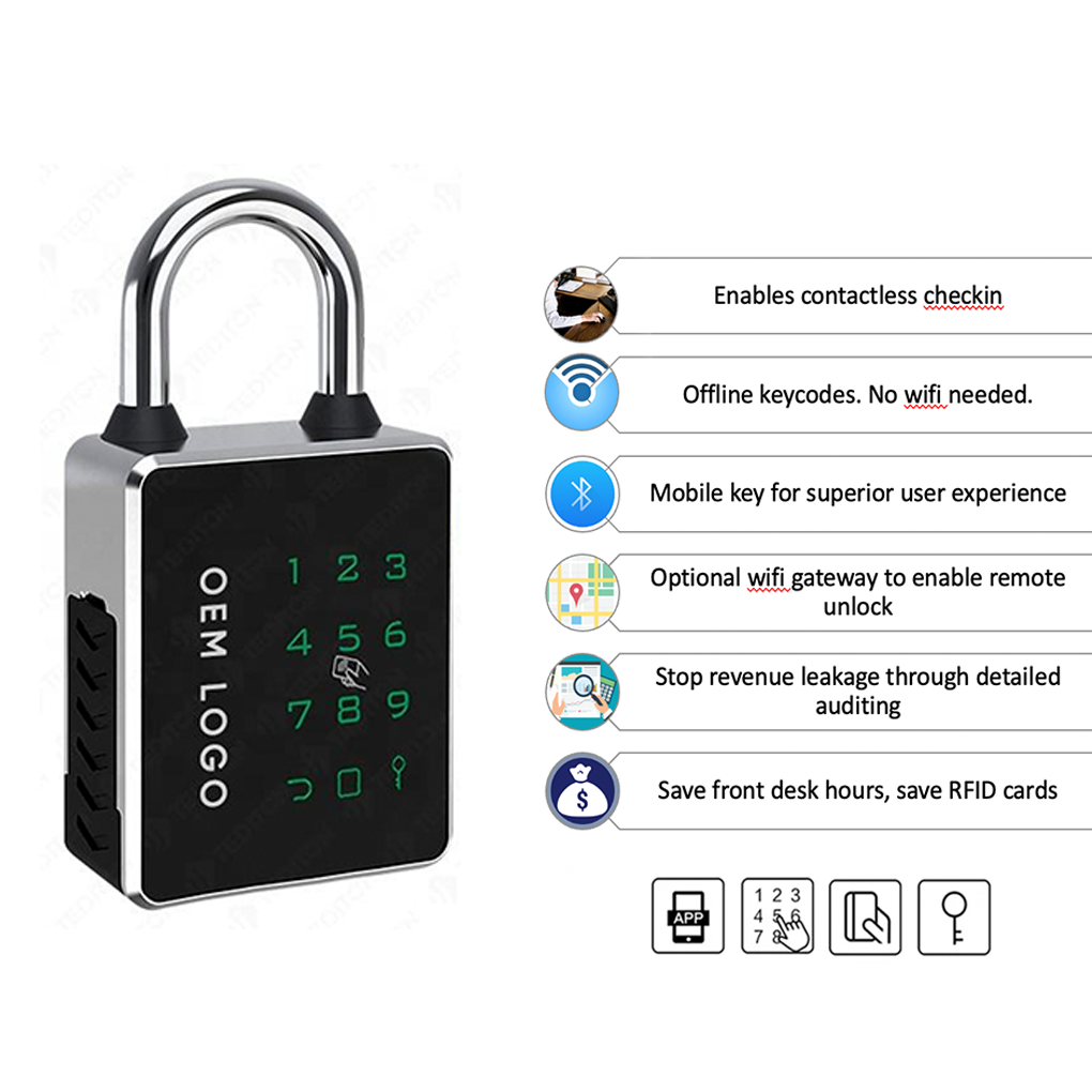 P6-Padlock portable and Durable Lock Smart Security Installed on any Door Handle or Lock