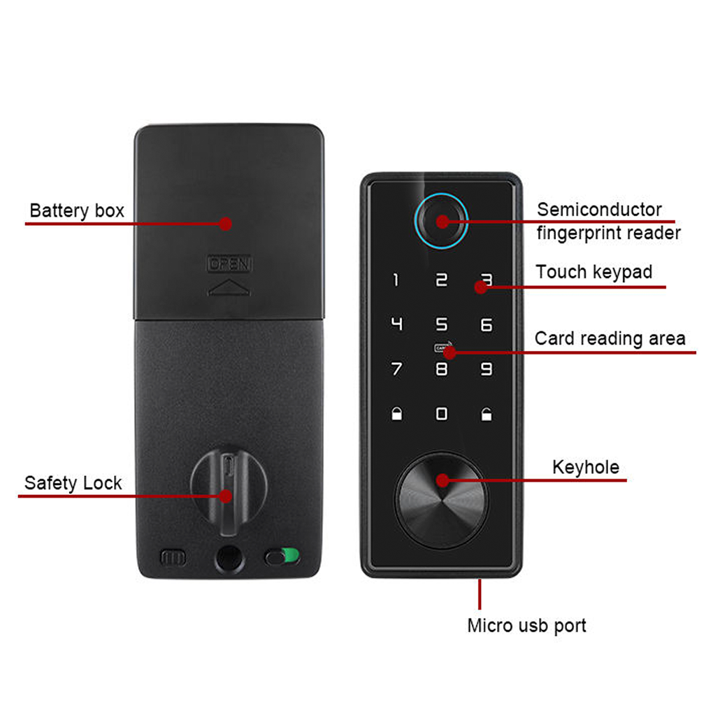 T1 Smart Lock Easy-to-Install and Fingerprint Keypad Keyless Entry Door Lock Security System