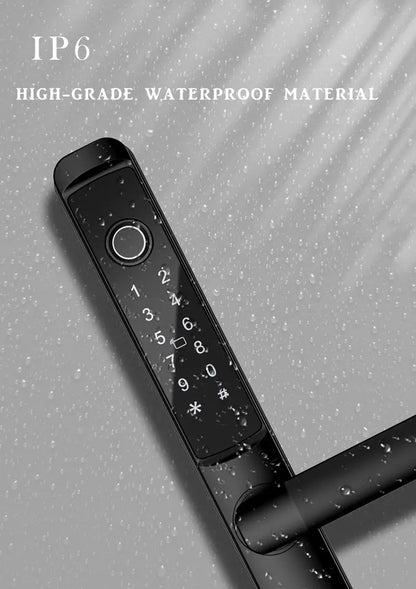 Smart Door Fingerprint Handle Lock Password Waterproof Intelligent Lock with WIFI Zigbee Tuya or TLock Smart Lock