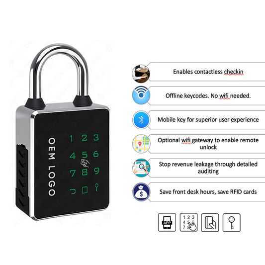 P6-Padlock portable and Durable Lock Smart Security Installed on any Door Handle or Lock